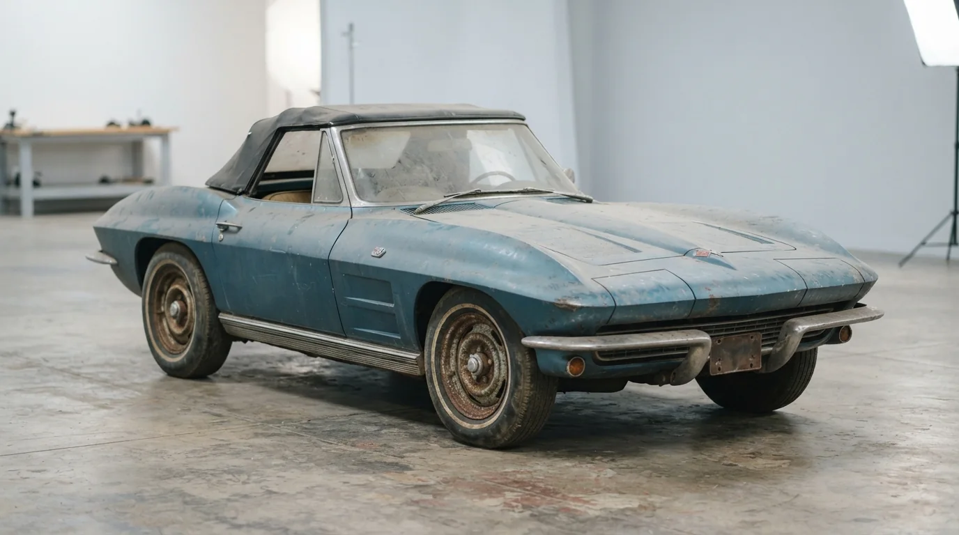 A classic car as found, before restoration