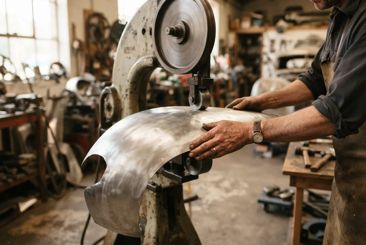 Hand fabrication on an English wheel
