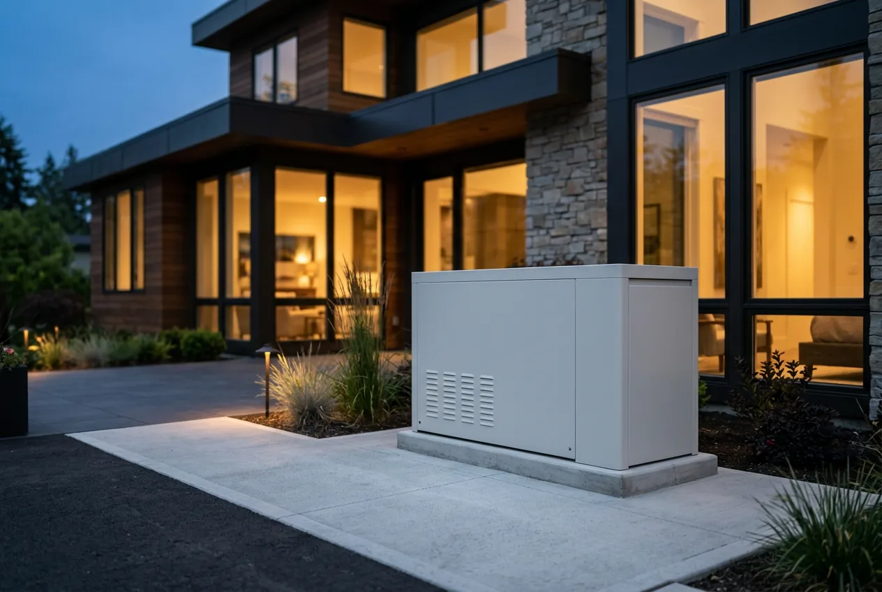 A premium Generac standby generator beside a modern home