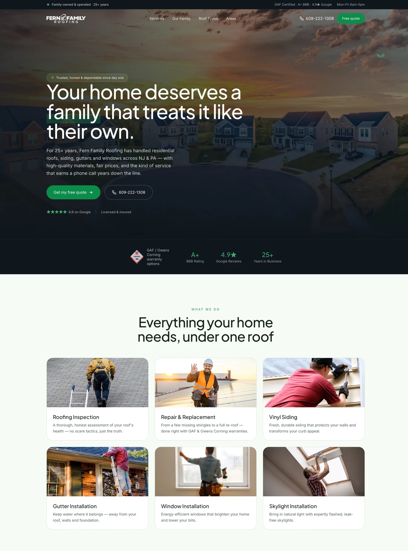 The finished, launched website