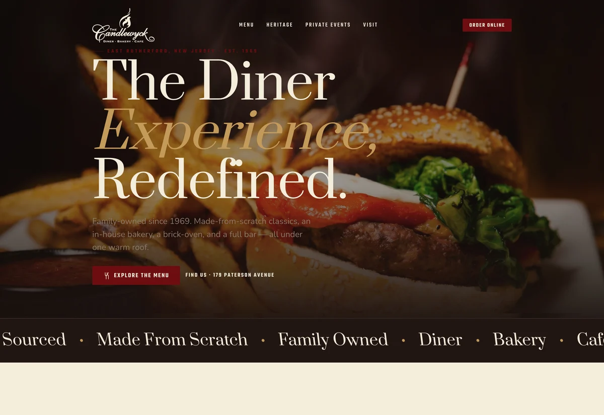 Candlewyk Diner — restaurant website