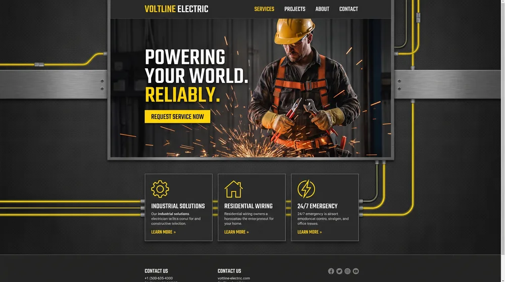 Voltline Electric — electrical contractor website concept